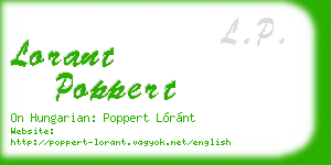 lorant poppert business card